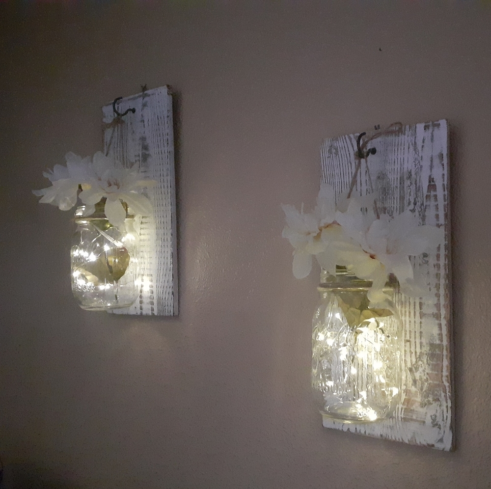 Mason jar sconce.